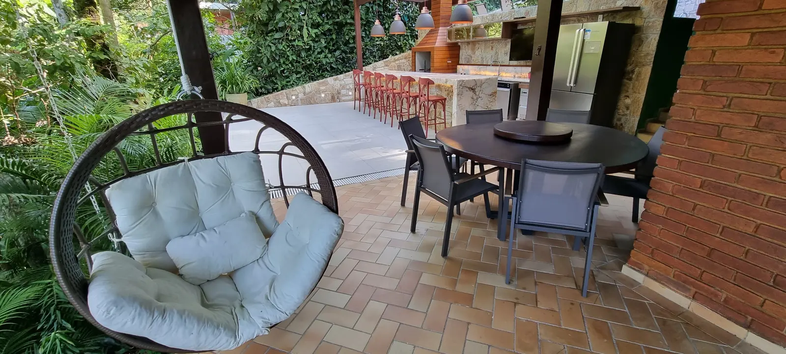 Área externa 9 — São Pedro, Guarujá, para temporada, Casa