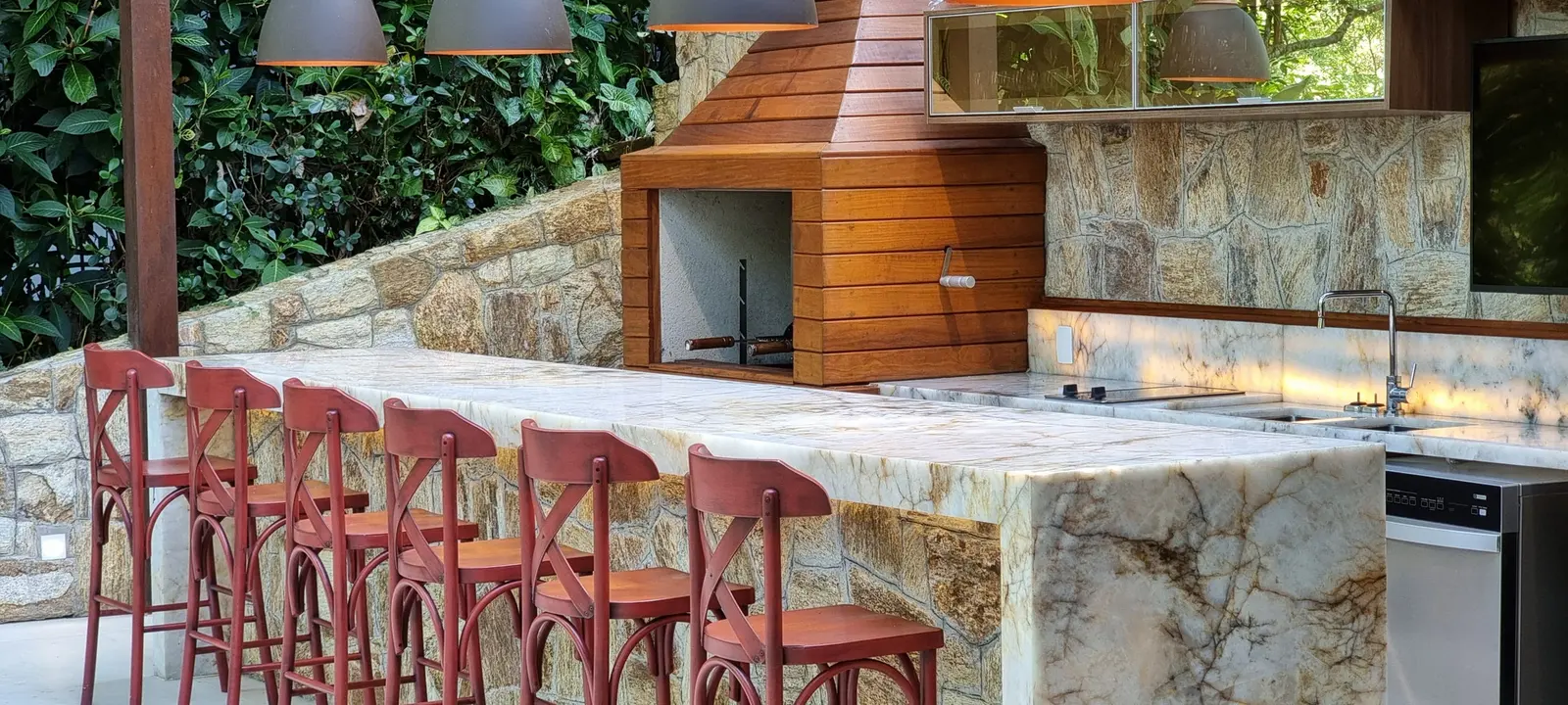 Área externa 6 — São Pedro, Guarujá, para temporada, Casa