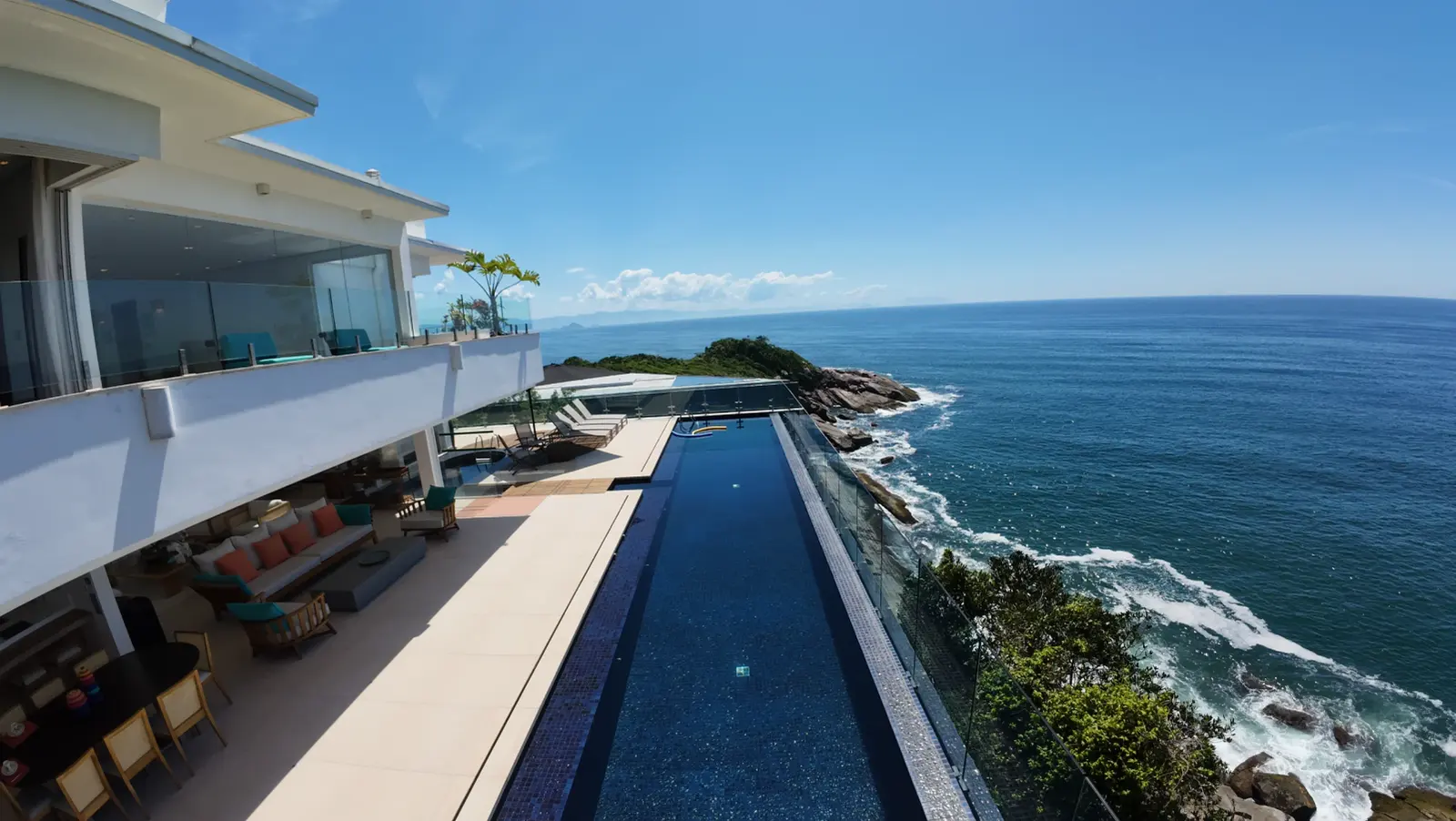 Vista aérea 4 — Iporanga, Guarujá, para temporada, Casa