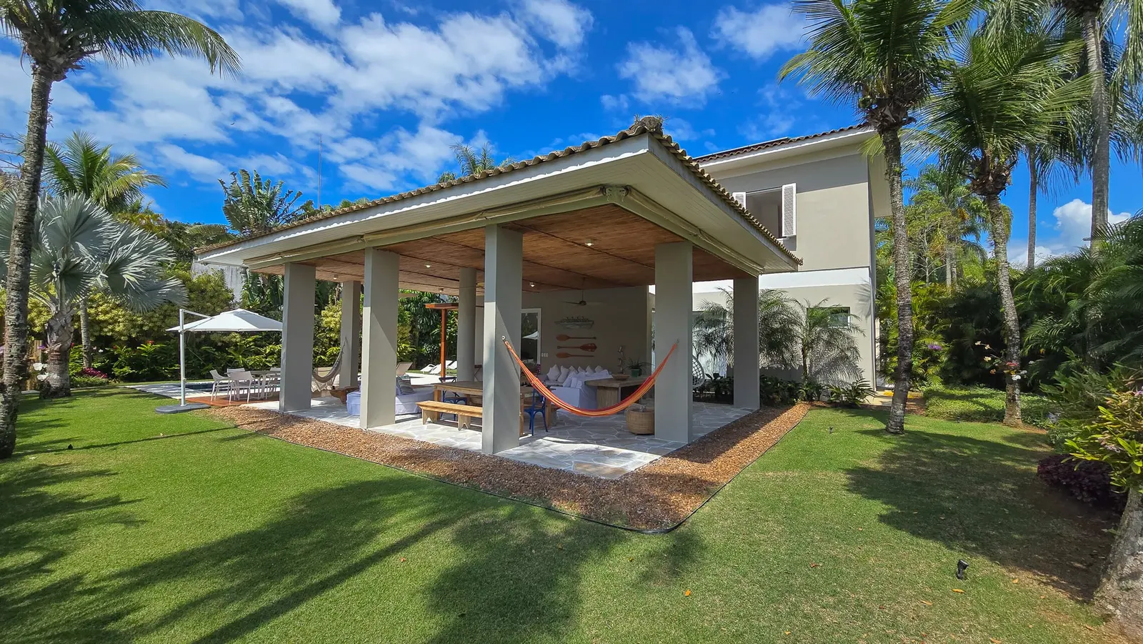 Área externa 16 — Iporanga, Guarujá, para temporada, Casa