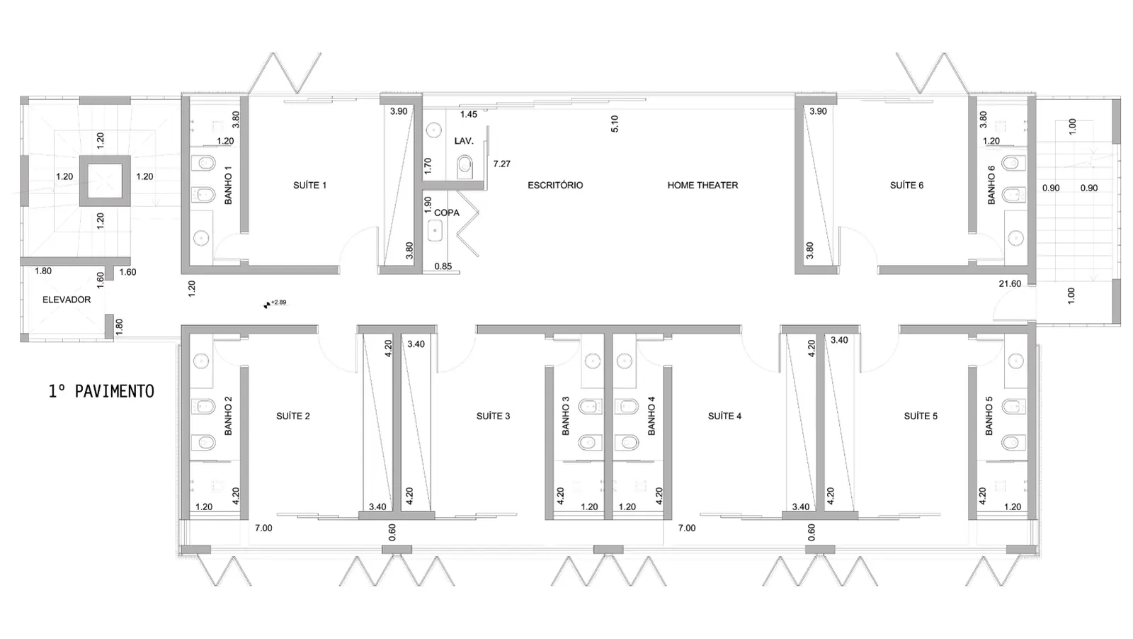 Projeto arquitetonico aprovado na Cetesb, Prefeitura e Condominio - Terreno 415 - Primeiro Pavimento - Quarto