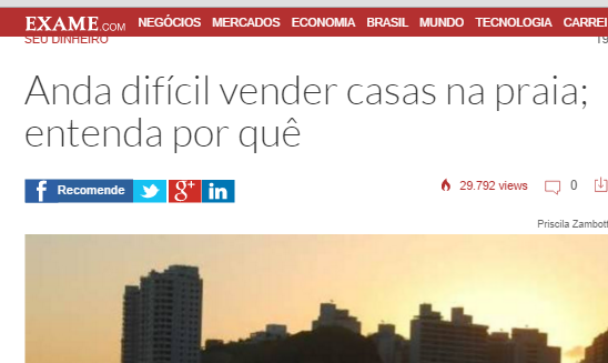 Revista Exame — A dificuldade em vender casas no litoral