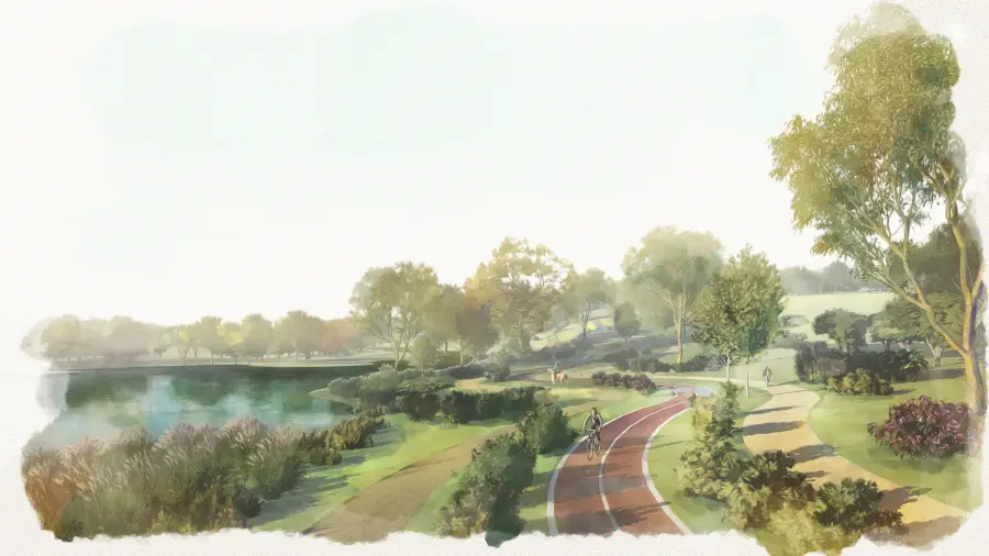 Parque linear e lagos do Boa Vista Estates em Porto Feliz